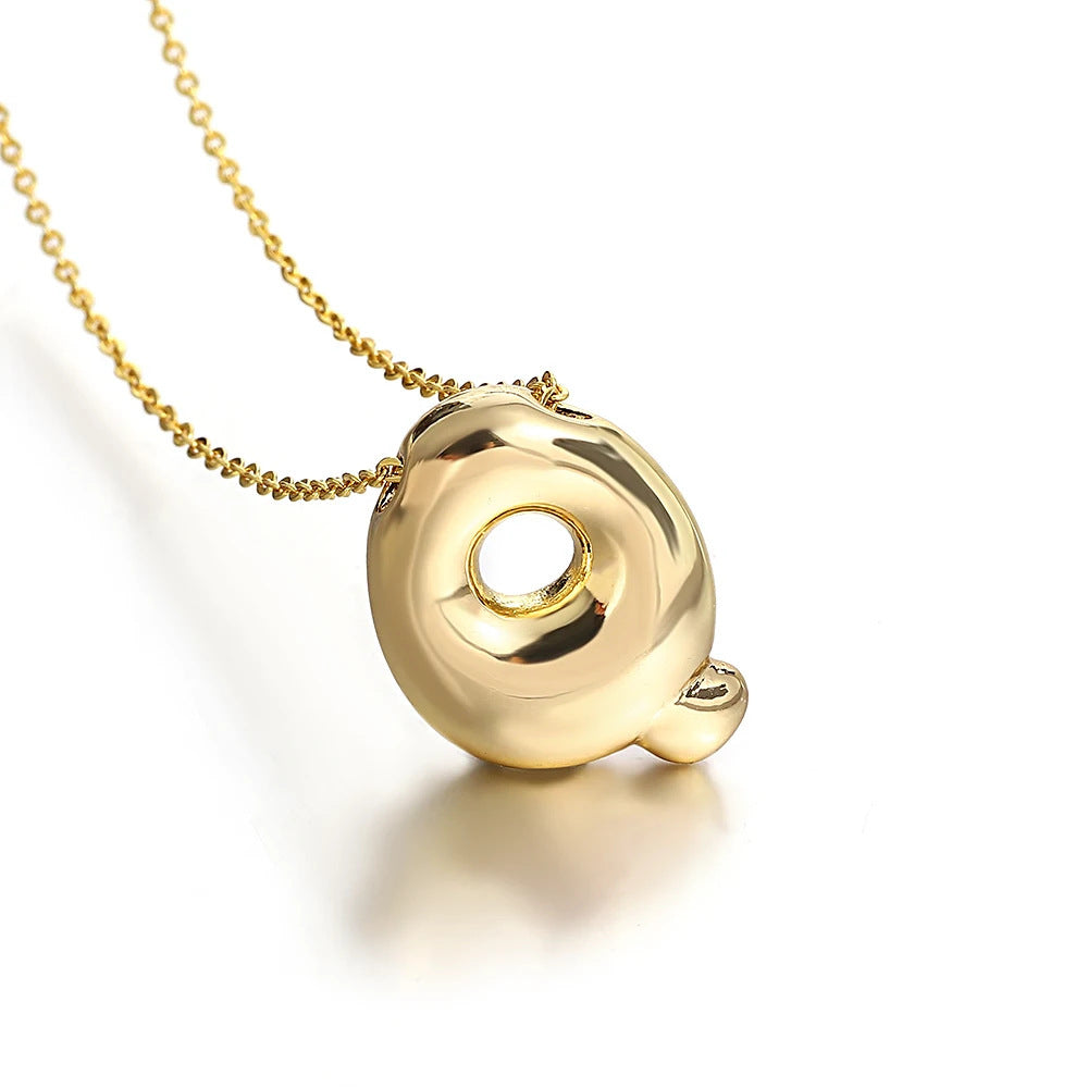 Bubble Initial Necklace l 18K Gold Plated