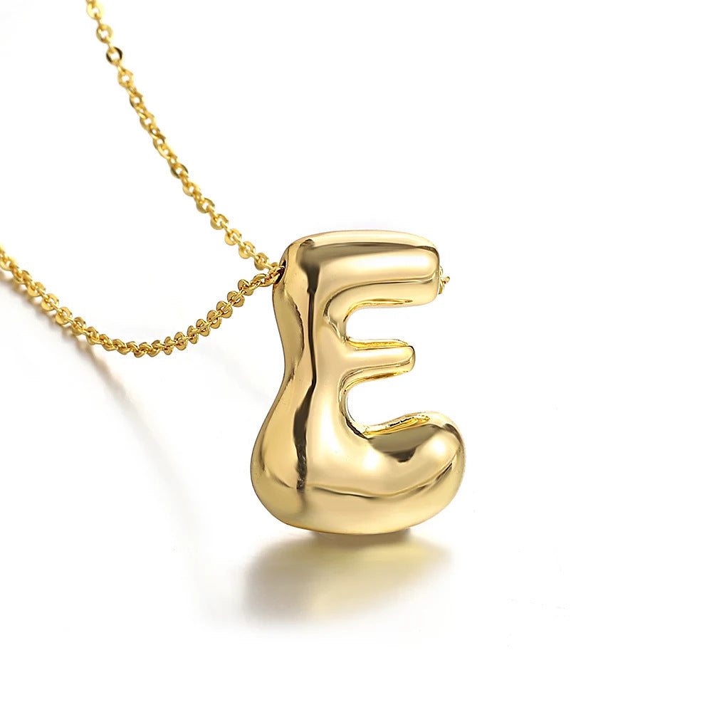 Bubble Initial Necklace l 18K Gold Plated