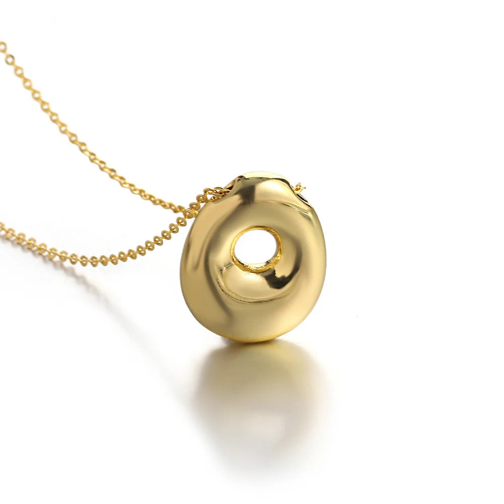 Bubble Initial Necklace l 18K Gold Plated