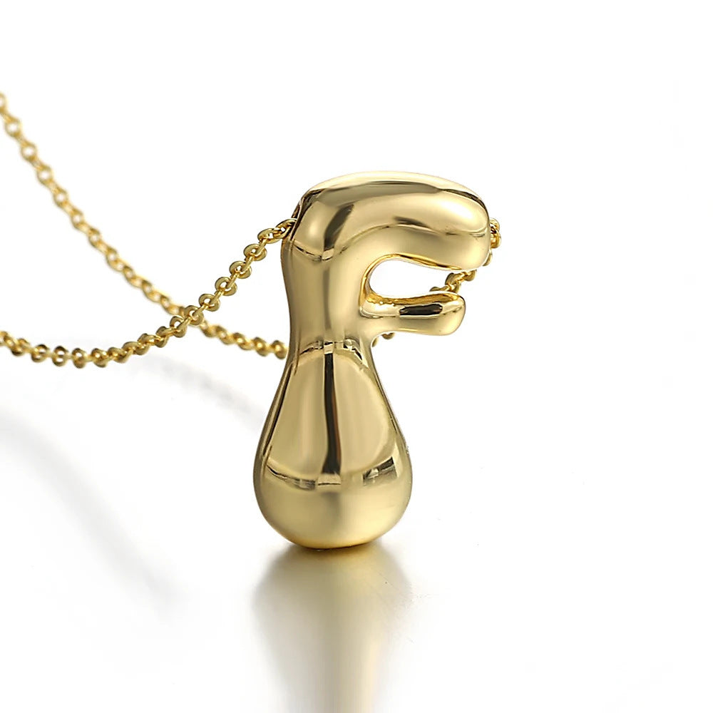 Bubble Initial Necklace l 18K Gold Plated