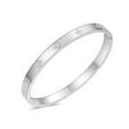 Flower Zircon Bangle Bracelet l 18k gold plated