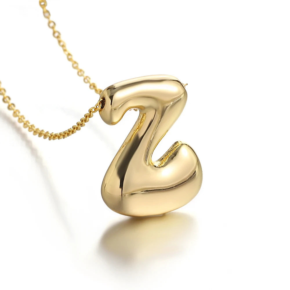Bubble Initial Necklace l 18K Gold Plated