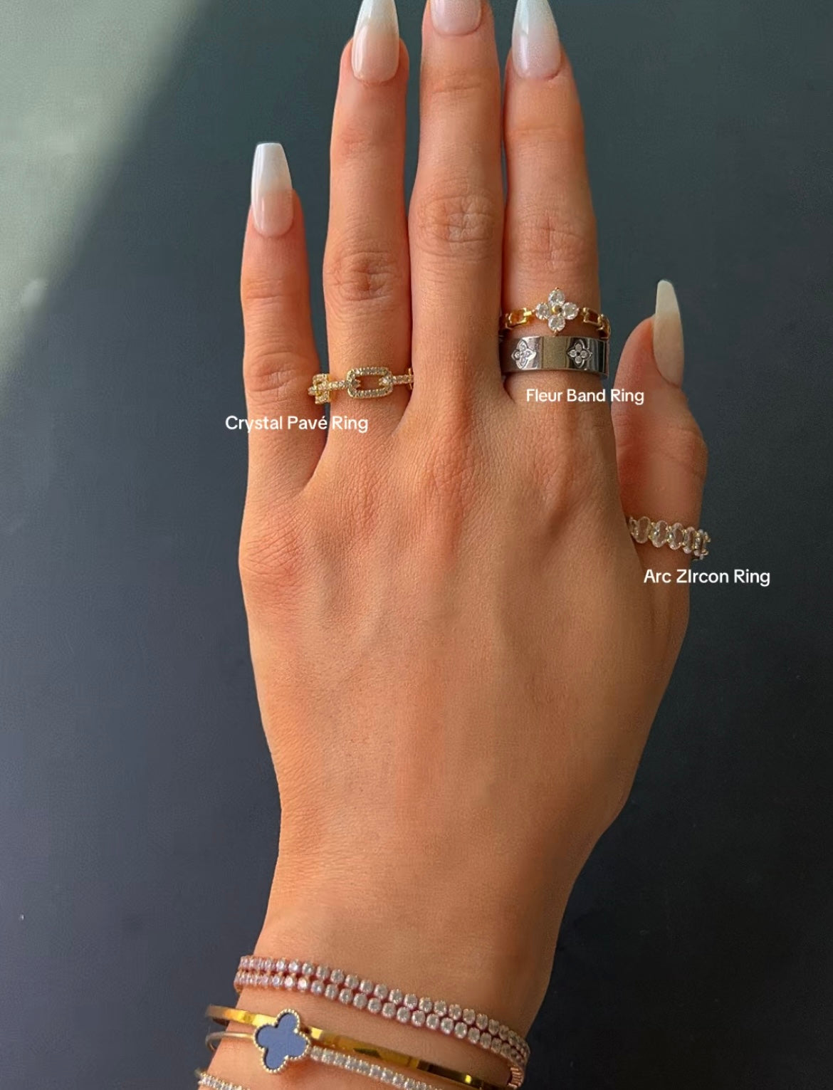 Crystal Pavé Gold Ring l 18K gold plated