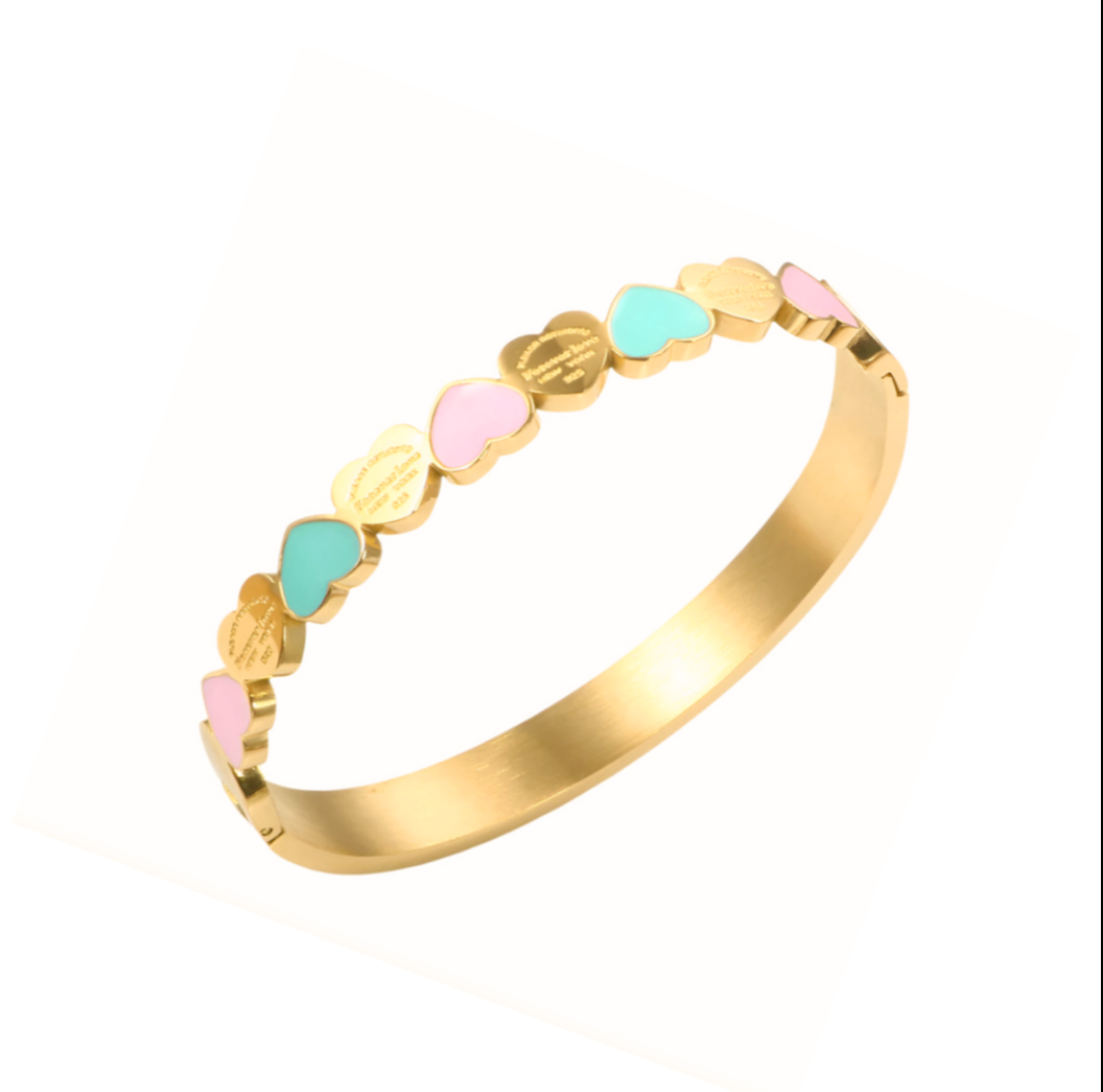 Tricolor Heart Bracelet l 18K Gold Plated