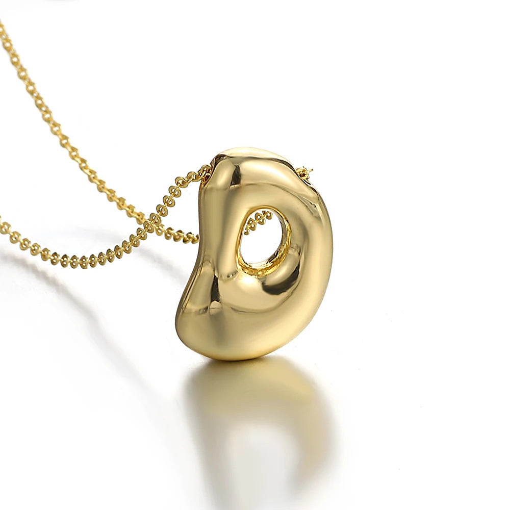 Bubble Initial Necklace l 18K Gold Plated