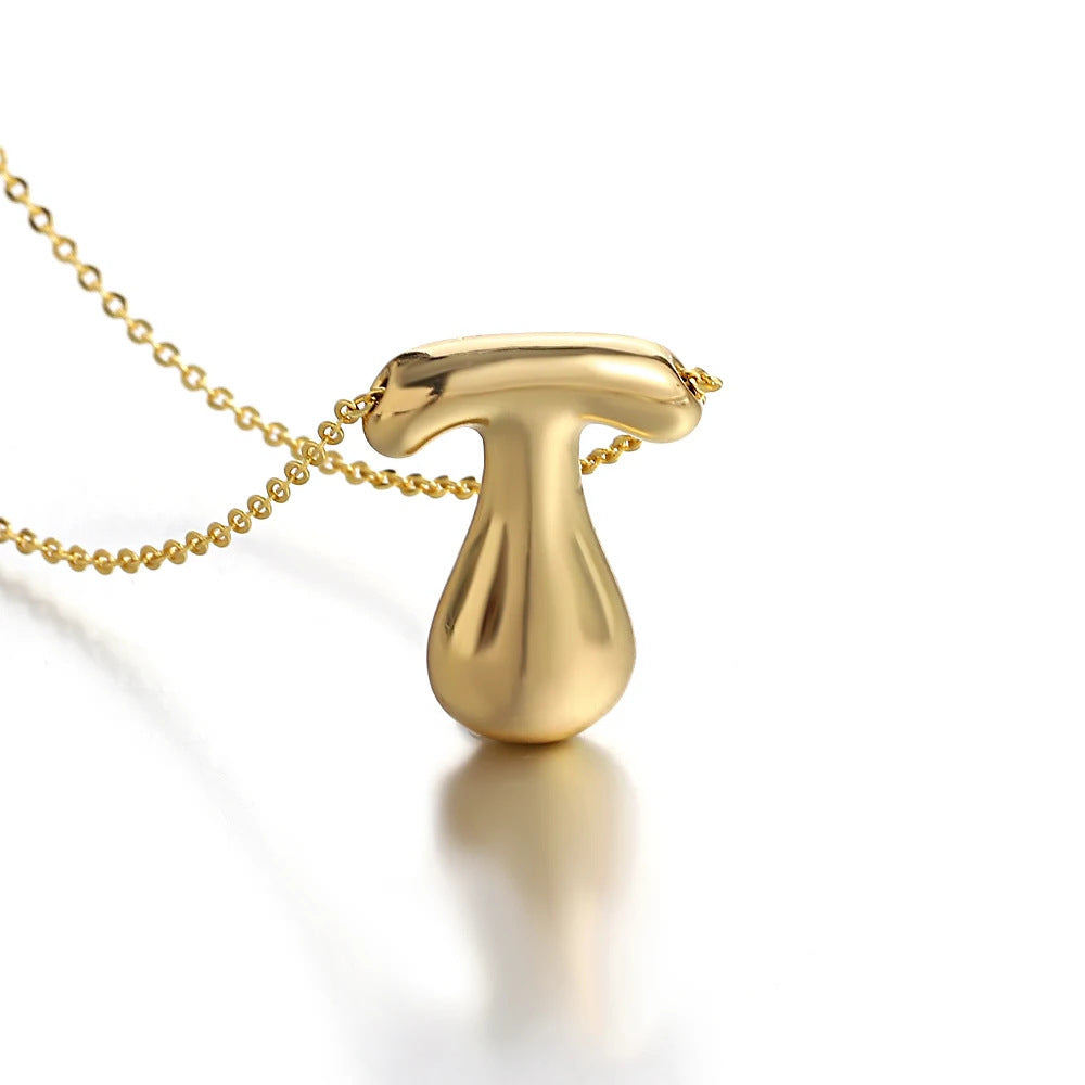 Bubble Initial Necklace l 18K Gold Plated